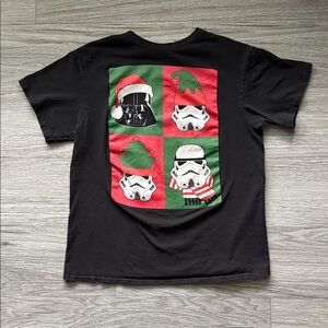 Star Wars Black Tee with Holiday Characters